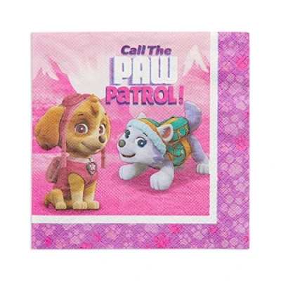 Image of amscan Pink Paw Patrol Girl Party Supplies Lunch Napkins (16)