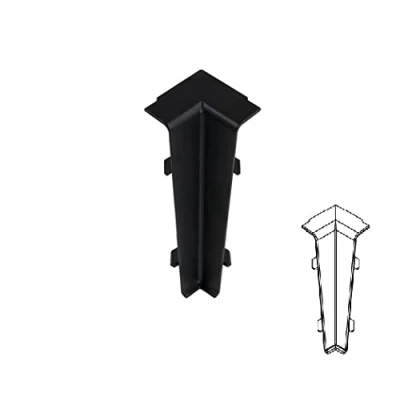 Image of Plastic Skirting Board High Line 2.5m PVC Internal Corner Black Matt M090