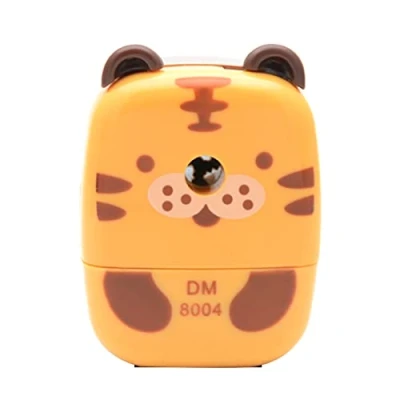 Image of Manual Pencil Sharpener, Cute School Stationary Kids Sharpener Hand Crank Desktop for Office Classroom Tiger