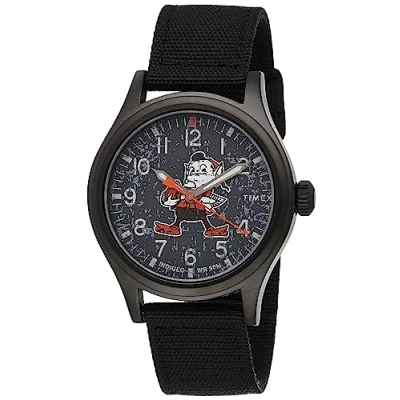 Image of Timex Tribute Men&#039;s NFL Scout 40mm Quartz Fabric Strap, Cleveland Browns, Modern