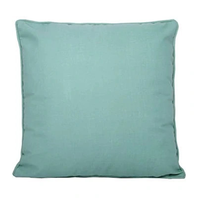 Image of Fusion Plain Teal Outdoor Cushion (43 x 43cm) UV Resistant Water 100% Cotton Filling Included Piped Edge in Garden with Cover Included/Cushion Insert
