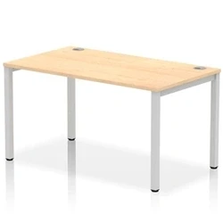 Image of Impulse Bench Single Row 1400 Silver Frame Office Desk Maple