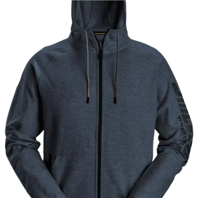 Image of Snickers Logo Full Zip Hoodie Dark Navy Melange S