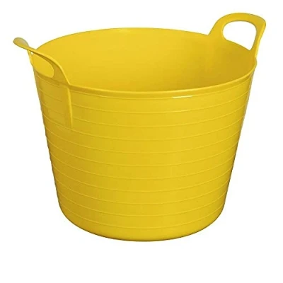 Image of Large 42L Flexi Tub Bucket Storage/Flexi with Handles for Home and Garden (Yellow)