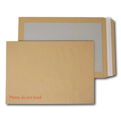 Image of EPOSGEAR® A4 / C4 PIP 352mm x 249mm Brown/Manilla Strong Hard Card Board Backed Peel and Seal Printed Please Do Not Bend Envelopes (500)