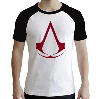 Image of ABYstyle ASSASSIN&#039;S CREED Tshirt &quot;Crest&quot; men white &amp; black (XL)