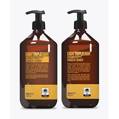 Image of EightTripleEight Ginger + Honey Hair Care Set 1L Shampoo &amp; Conditioner