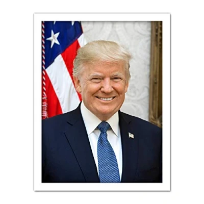Image of Artery8 Craighead Portrait US President Donald Trump Photo Artwork Framed Wall Art Print 18X24 Inch