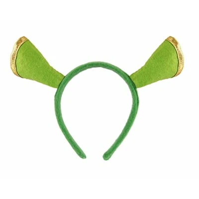 Image of jokeshop Green Ogre Shrek Fiona Ears on Headband Swamp Monster Unisex Animal Character Adult Fancy Dress Accessory