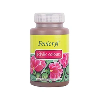 Image of SPL Acrylic &amp; Multi Surface Paint Colour for Art Craft (100 Ml Btl) Pidilite Fevicryl (DARK BROWN)