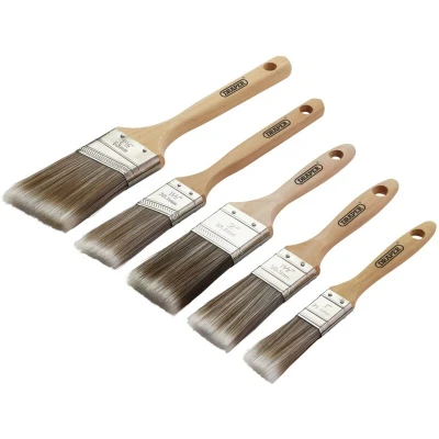 Image of Draper 20445 Wood Handle Paint Brush Set (5 Piece)