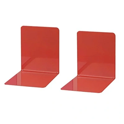 Image of Wedo 1021102 14 x 12 cm Medium Bookend Set Red (Pack of 2)
