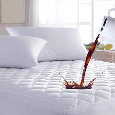 Image of Dudu N Girlie Quilted Fitted Mattress Pad Double Waterproof Cover Topper Protector Extra Deep Noiseless Pad.