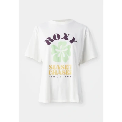 Image of Roxy Short Sleeved T Shirt HANGLOOSE Poster Women&#039;s White XXL
