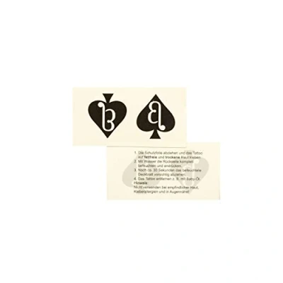 Image of Tattoodrucker Beta Boy Spade Temporary Tattoo (10), Black Lettering, Waterproof, Adult Age Range, for club or fetish parties