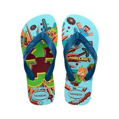 Image of Havaianas Kids Minecraft White/Blue Comfy 23/24