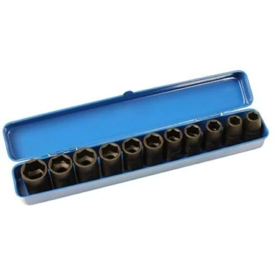 Image of US PRO Tools 11PC 1/2&quot; DR 6 Point Shallow Impact Metric Socket Set 10 21mm 3926