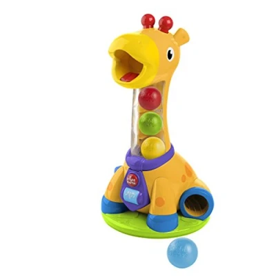 Image of Bright Starts Spin &amp; Giggle Giraffe Ball Popper Musical Activity Toy with Light Sounds, 5 Balls, Spinning Toy, Early Development, Ages 12 months