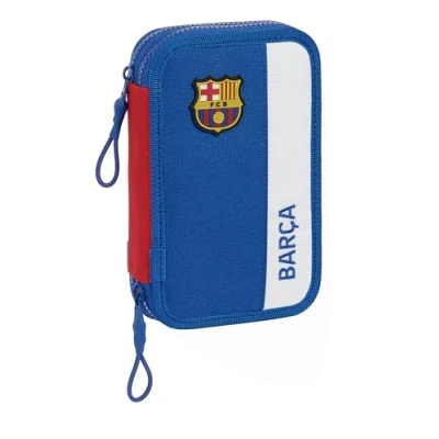 Image of Safta F.C. Barcelona 2nd Equipment Children&#039;s School Pencil Case, Colour with 28 Tools Included, Ideal for Children from 5 to 14 Years, Comfortable and Versatile, 12.5 x 4 19.5 cm,