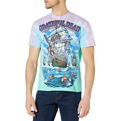 Image of Liquid Blue Men&#039;s Grateful Dead Ship of Fools T Shirt, Multi, XX Large, XXL