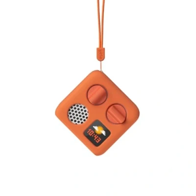 Image of Yoto Mini Adventure Jacket in Fruit Punch (Orange) with Matching Wrist Lanyard Accessory for Kids Audio Player, Anti Slip Silicone Skin Cover, Fitted Protective Sleeve Case