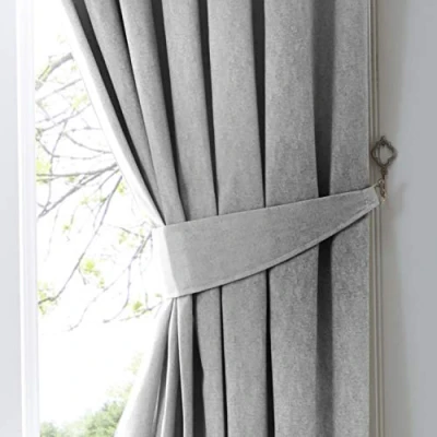 Image of Fusion Dijon Pair of Curtain Tiebacks, Silver
