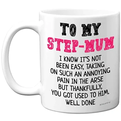 Image of Step Mum Gifts Well Done Birthday Mug Present from Daughter Son, Mothers Day Gifts, Christmas Mug, Secret Santa Gift, 11oz Ceramic Dishwasher Safe Coffee Mugs Cup
