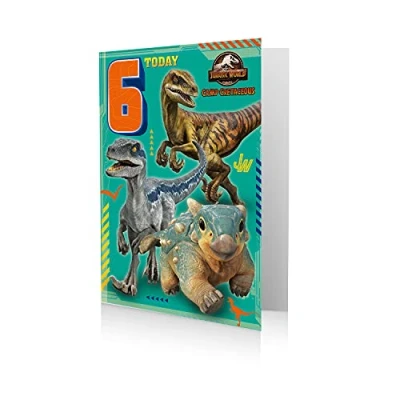 Image of Age 6 Jurassic World Card, Happy 6th Birthday Card World,