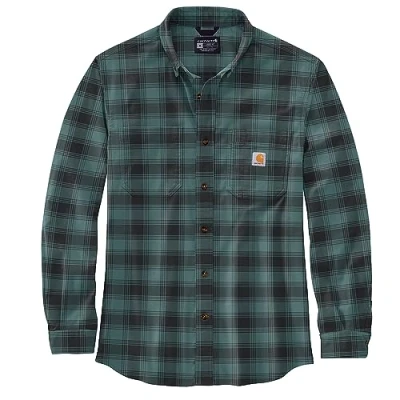 Image of Carhartt Men Herren Langarmhemd Flannel L/S Plaid Shirt, Farbe:sea Pine, Größe:m T, Green, M
