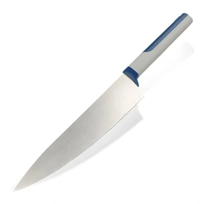 Image of Tasty Chef Knife 20cm, Stainless Steel Sharp Blade, Durable Kitchen with Ergonomic Soft Touch Handle, Colour: Blue, Grey