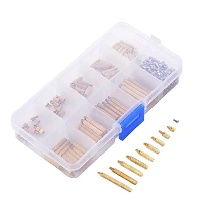 Image of Fasizi M2 Copper Brass Pillars Standoff Circuit Spacer PCB Board Nut Screws Hex Round Single Cylinder Head 120pcs
