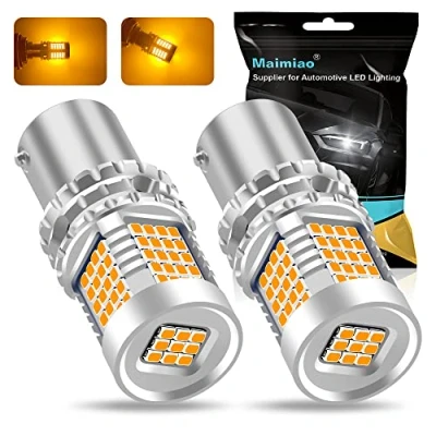 Image of Maimiao 2Pcs py21w led bulb canbus error free, 1156 Bau15s indicator no hyper flashing amber 89 SMD Super Bright for Turn Signal Lights