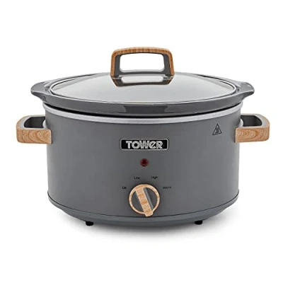 Image of Tower Scandi 3.5 Litre Stainless Steel Slow Cooker