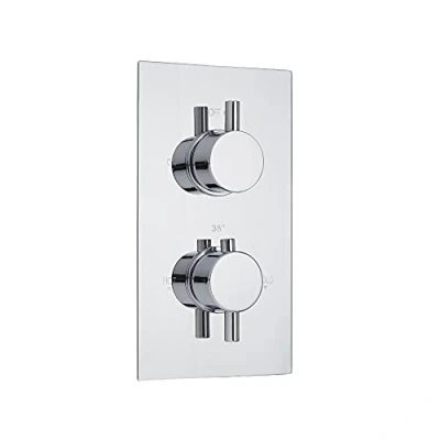 Image of Milano Mirage Modern 2 Outlet Twin Diverter Thermostatic Concealed Mixer Shower Valve Chrome