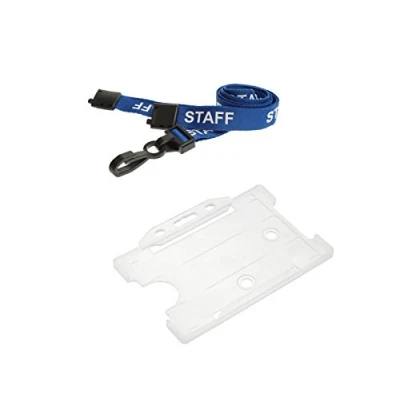 Image of ID Card It 1 x Staff Neck Strap Lanyard &amp; Pass Badge Holder Ideal for NHS Nurses (Dark Blue)