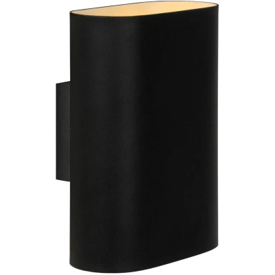 Image of Lucide OVALIS Wall Light 2xE14 Black