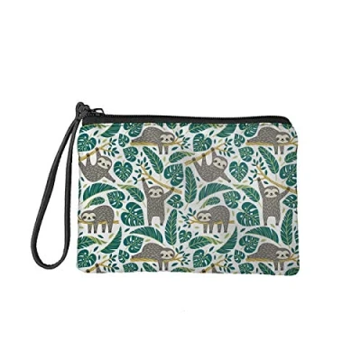 Image of Pizding Sloth Small Coin Purse Makeup Bag Cosmetic for Women,Small Pouch Travel Waterproof Toiletry Organizer Accessories