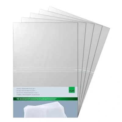 Image of SIGEL SM180 Double Transparent Pockets, for menu cover with elastic binding, A4, 50 Pieces