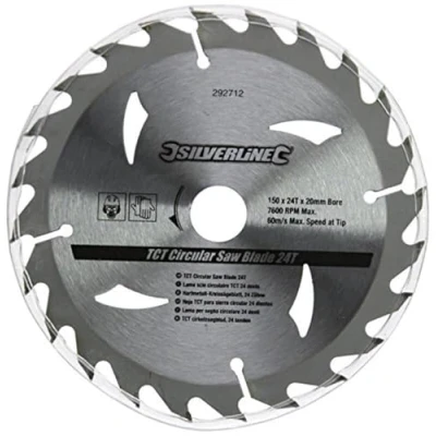 Image of Silverline TCT Circular Saw Blades 16, 24, 30T 3pk 150 x 20 12.75mm Rings