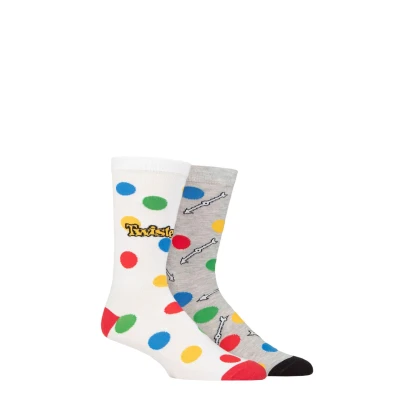 Image of Mens and Women&#039;s 2 Pair SOCKSHOP Twister Cotton Socks Assorted 6 11