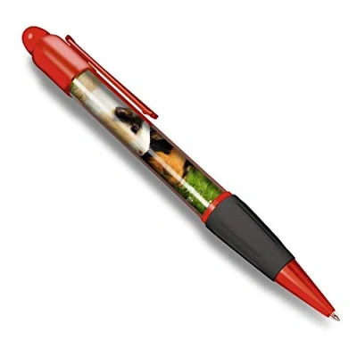 Image of Destination Vinyl ltd Beautiful and comfortable Red Ballpoint Pen (Black Ink) Guinea Pig Pair Pet Animal #45261
