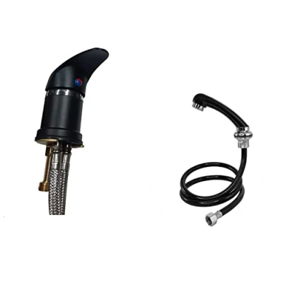 Image of Black Mixer Taps Faucet Shampoo Bowl Sprayer Hairdressing Salon Basin Showerhead Sink Tap Mixertap