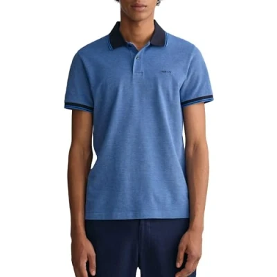Image of GANT Men&#039;s 4 COL Oxford SS Pique, Magenta Pink, L