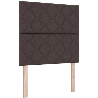 Image of vidaXL Dark Brown Diamond Blocks Design Fabric Headboard 100 cm