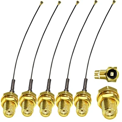 Image of TUOLNK 5 pcs 6inch SMA Female to U.fl/IPX Extension Cable Jack Bulkhead IPX IPEX MHF4 RF Pigtail WiFi Antenna 0.81mm Coaxial