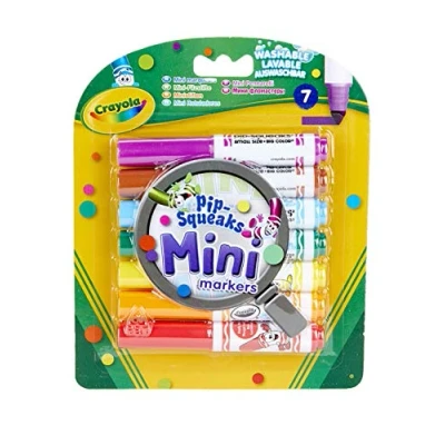 Image of CRAYOLA Pip Squeaks Mini Washable Felt Tip Colouring Pens Assorted Colours (Pack of 7) Designed with Little Hands in Mind! Ideal for Kids Aged 3+