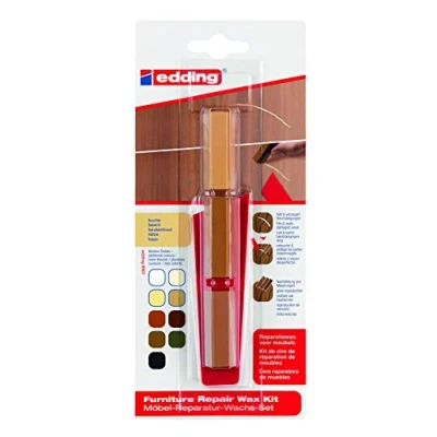 Image of edding 8901 furniture repair wax kit beech for filling in and repairing scratches holes on other wood surfaces