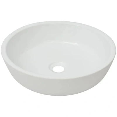 Image of vidaXL Basin Round Ceramic White 42x12 cm
