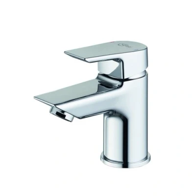 Image of Ideal Standard Tesi single lever mini basin mixer smooth body and 5 litre per minute eco flow regulator. A6588AA