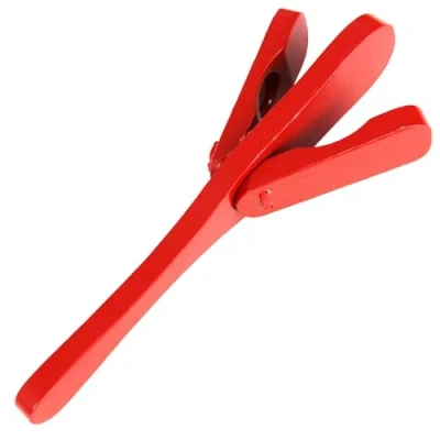 Image of A Star Wooden Traditional Hand Castanet Clapper in Red